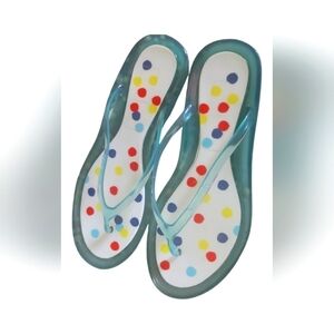 Kate Spade NY Colorful Polka Dots Jelly Flip Flop Sandals Sz 10